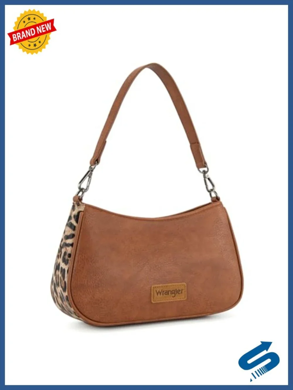 Faux Leather Aztec Hobo Bag with Detachable Crossbody Strap